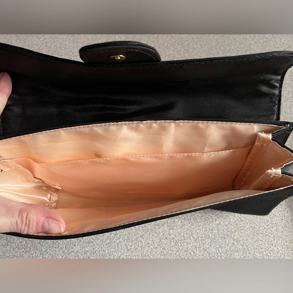 Vintage Giorgio Armani Perfume Black Satin Clutch Bag - Picture 5 of 13